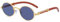 Junsika Retro Oval Sonnenbrille für Herren Damen Klassische Vintage Holzimitat Kleine Runde Schwarz Sonnenbrille