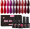 UR SUGAR UV Nagellack Rot Glitzer, Schellack Nagellack Lila Gel Nagellack Gellack UV Farbgel Set Starter Set für Nagelstudio Nagel Set mit Geschenkbox Maniküre Set