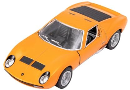 Easy Toys Modellauto kompatibel mit Lamborghini Miura P400 SV - Maßstabsgetreues Spielzeugauto mit zu öffnenden Türen - Automodellierung (Orange)