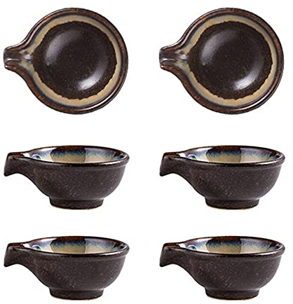 HUIHHAO Platos de acompañamiento de Porcelana con diseño de Estilo japonés, marrón y Beige