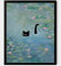 Hamduker Lustige schwarze Katzen-Wandkunst, Monet-Kunst, Seerose, Katze, Wandkunst, Dekoration, adrette, ästhetische Katzen-Poster für Schlafzimmer, Badezimmer, Wohnzimmer (Größe: 27,9 x 35,6 x 1