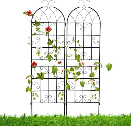 SOARS Rankgitter Metall 180cm/220cm, Rankhilfe 2er/4er Set, Blumengitter zum Stecken, Sichtschutz Garten, Pflanzengitter, Ranknetz für Kletterpflanzen (180 x 50 cm, 4)