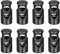QUARKZMAN 8Pcs Verrous de Cordon en Métal, 6 mm, Trou Unique, Bascule, Ressort d'Arrêt, Curseur de Fermeture d'Extrémité pour Sacs à Dos, Vêtements, Cordons de Serrage, Longes, Noir
