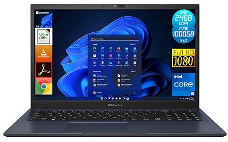 Asus ExpertBook B1 (B1502), Display Notebook 15,6 Full HD, Intel Core i5 12th Generazione, 24GB RAM DDR4, 1TB (1000GB) SSD NVMe, Windows 11 Pro, Portatile Pronto all'Uso