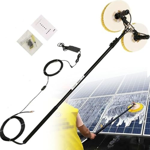 Robot Limpieza Paneles Solares Fotovoltaicos Equipo Limpieza De Paneles De Generación De Energía Fotovoltaica Cepillo Herramienta Eléctrica Doble Cabezal Con Batería De Litio,Freebattery-3.5M
