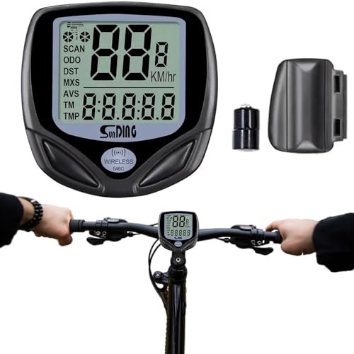 Bike Speedometer – Wireless LCD Bike Computer Speedo Odometer – Waterproof Bike Bicycle Speedo Odometer With Automatic Wake-up Waterproof Backlight Digital LCD Display for Outdoor Cycling