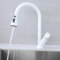 BiaoTeng Kitchen Sink Mixer Taps with Pull Out Spray Head Hot and Cold Single Hole Brass 3 Mode Water Outlet Pull Out Kitchen Tap Spray Head White