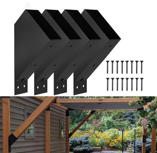 2/4pcs Outdoor Pergola Frame Brackets Connector Set, Pergola Brackets, Heavy Duty Woodwork Pergola Kit, Wooden Frame Pergola Bracket Set(4pcs)