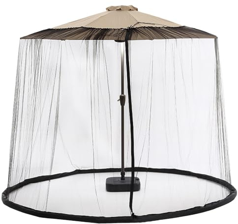 Generisch Moskitonetz für Sonnenschirme, Outdoor Umbrella Moskitonetz mit Reißverschlusstür für Sonnenschirme Pavillon, Mückennetz für Gartenschirm Ampelschirm