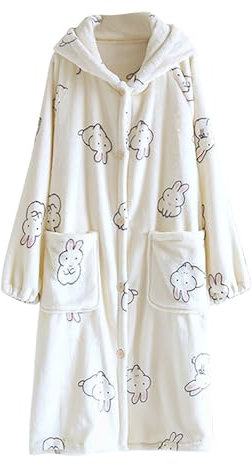 2024 Robe de Chambre Femme Polaire Longue Peignoir de Bain Femmes & Hommes Polaire Longue Unisexe Peignoir Polaire Femmes Hiver Chaud Manteau d'intérieur Robe Homewear Peignoir Chaud et Doux Vêtement