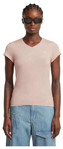 G-STAR Eyben Slim V-Neck Top 2.0, T-Shirt Donna, Rosa (Liquid Pink D24533-4107-1628), M