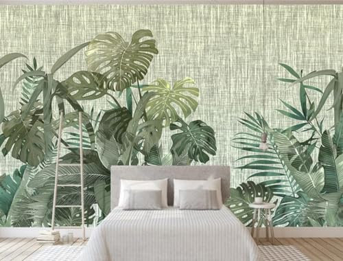 3D Tapeten 3D Effekt Wohnzimmer Schlafzimmer Kinder Tapeten Junge Retro Regenwald Bananenblatt Hintergrund Wand Fototapete Natur Blumen Wald