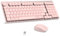 LeadsaiL Clavier Souris Mécanique sans Fil, FA98 Low Profile Ensemble Clavier et Souris avec Interrupteur Rouge, Français AZERTY, Connexion 2.4Ghz, 98 Touches for Windows MacOS Computer PC-Rose