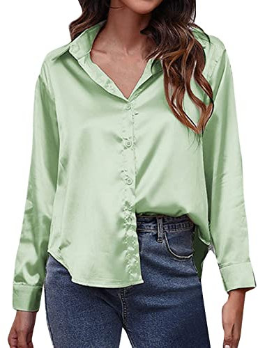 Satinhemd Damen Satin Imitation Seide Langarmhemd Europäische amerikanische Außenhandelsgrenze Damenbekleidung Blusen Damen Streifen Bluse Flieder Damen Kurzarm