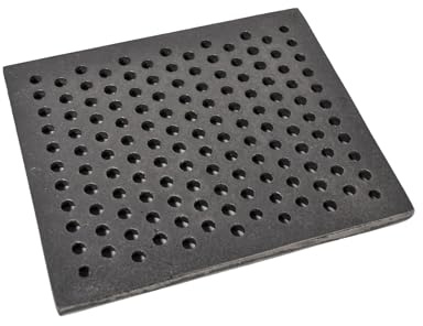 SEZAM Gussrost mit Löchern Ofenrost Ascherost Gußrost Kaminrost passend Kaminofen Tafelrost Rost Ofengitter Feuerrost Kohlerost Eckrost verschiedene Abmessungen (26,5 x 22,5 cm)