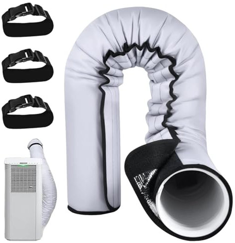 Gaine D'Isolation Pour Tuyau De Climatisation,Housse De Protection Pour Tuyau D'Évacuation De Climatiseur | Gainé Résistant À La Chaleur Et Imperméable Avec 3 Sangles À Boucle Pour Protection De