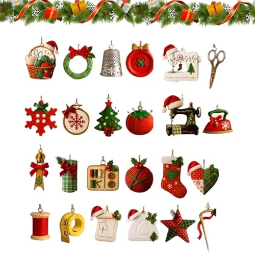 Adventskalender für Weihnachten – 2D-Acryl-Nähzubehör | Weihnachtskalender 2025 | für Erwachsene, Eingang, Schrank, Fenster, Tür, Party, Geburtstag, Wohnzimmer