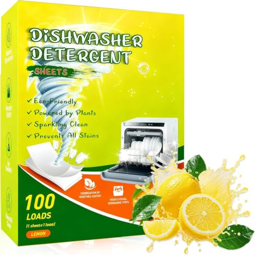 100 fogli per lavastoviglie biologici, Rapida Solubile(profumo di limone)