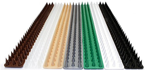 Pinchos Antipalomas GRIS. Antigatos, intrusos, aves de Polipropileno plástico antiUV CAJA DE 6 UDS, cada unidad mide 50cm, 3m en total Con orificios para tornillos o fijación adhesivo exteriores