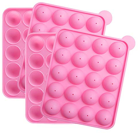 Tosnail 2 Stück Cake Pop Formen, Silikon Cake Pop BackformIdeal, Silikon Lollipop Form, 20 Runde Silikonform für Hartbonbons, Lutscher und Party Cupcake
