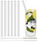 HALM Pailles en verre réutilisables - 6 pièces droites 20 cm + brosse de nettoyage sans plastique - Passe au lave-vaisselle - Écologique - Tubes en verre pour cocktails, smoothies, jus