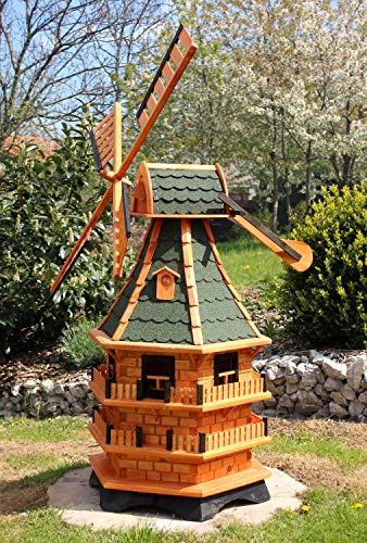 1,50 m XXL Windmühle mit Solar und Windschwert Typ 21.1 (grün)