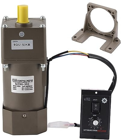 Coppie Elevate Motoriduttori Regolabili, Motore Elettrico Asincrono Monofase AC 220V 90W (motoriduttore + Cambio + Regolatore + Staffa)(50k)