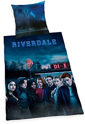 Herding Riverdale Bettwäsche-Set, Wendemotiv, Kopfkissenbezug 80 x 80 cm, Bettbezug 135 x 200 cm, Baumwolle/Renforcé, Mehrfarbig