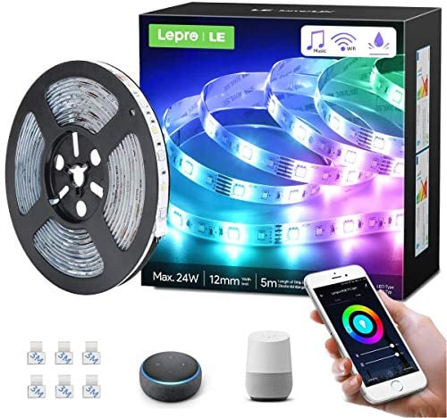Lepro Smart LED Strip 5M Outdoor, RGBW Dimmbar 300 LEDs, LED Streifen Wifi, Wlan LED Band IP65 wasserdicht, LED Lichtband Außen, Kompatibel mit Alexa,App,Google Home