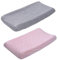 FAMKIT Lot de 2 housses de matelas à langer ultra douces en peluche Minky à pois - Draps de table à langer respirants pour bébé garçon et fille