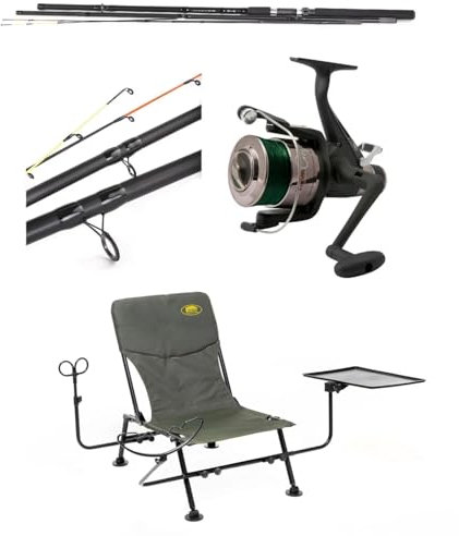 A&M Angelsport Lineaeffe Feedercombo Feederrute 3,30m / bis 150g + Freilaufrolle + Feederstuhl Feederset