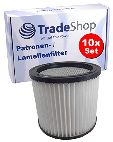 10x Lamellenfilter Filterpatrone Ersatz für Aldi Workzone Nass- und Trockensauger, GO On NT 1300i, Goblin FAM, FAM 7409 P, Goblin FAM V10, OBI NTS 20
