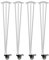 Natural Goods Berlin 4X Hairpin Legs Adjustable, Pieds de Table avec roulettes, Pieds en épingle à Cheveux, Cadre de Table, DIY (Blanc, 78cm - Bureau Haut)