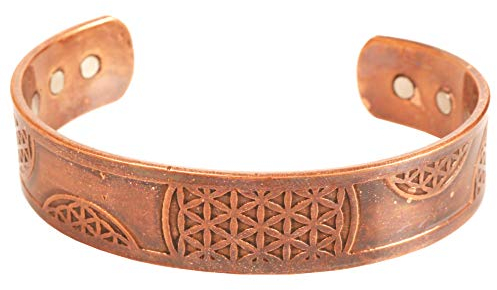 Touchstone Handcrafted By Indian Skilled Artisans Durable High Gauge Pure Copper Peace Exotic Celtic Design Chakra Mediation Magnetic Bracelets In Natural Tone.