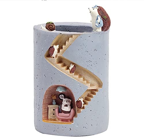 Meliyaa Creative Plants Flower Pots Brush Pots Ornaments for Succulent Plants Pot Decorated Desk, Garden, Living Room with Sweet Hedgehog Family