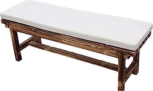 Wasserdichte Sitzkissen für Gartenbank, 100 cm, 2-/3-Sitzer-Bank, 120 cm, 150 cm, für Terrassenmöbel, Schaukelstuhl, drinnen und draußen, 150 x 45 x 5 cm, Weiß