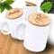 GRAVURE CONCEPT Mug En Céramique Avec Couvercle Bambou personnalisable - Mug Personnalisé - Idée Cadeau (Mug BERRY)