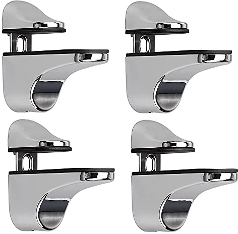 Verstellbare Glasregalhalterung, 4 Pcs Glasregalhalterung, Verstellbare Regalhalterung, Wandhalterung für Glasregale, Glasklemme, für 3-20 mm Dicke Regale