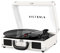 Victrola Lettore di registrazione portatile vintage a 3 velocità Bluetooth con altoparlanti integrati, audio per giradischi aggiornato, include pennino aggiuntivo, bianco