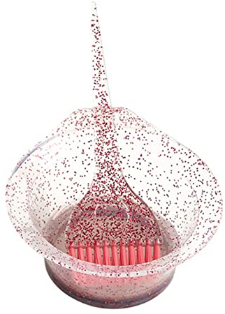NOPEILVI Haarfärbe-Set,Haarfärbemittel Schüssel Pinsel Set,Salon Haarfärbe-Set, Salon Haarfärbe-Pinsel-Set, Haarfärbe-Werkzeuge Haarfärbe-Werkzeug-Set Friseur Styling Zubehör 2 Stück (Rot)