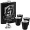 Maverton Flasque personnalisée de 200 ml pour lui - Portable Flasque pour voyageur - Set avec 4 verres à shot - Idee Cadeau Homme - Flasque Whisky - Cadeau Anniversaire Homme - Pour ami - Pêcheur