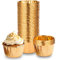 100 Stück Aluminium-Folien Papierbackförmchen für Muffins und Cupcakes Backetuis Muffins Papierförmchen für Cupcakes, Geburtstag, Hochzeit, Weihnachtsfeier - Gold