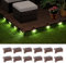 GIGALUMI LED luci solari per esterni, 12 pezzi, bianco, luci solari, illuminazione scale, impermeabile, per sentieri, cortile, patio, scale, recinzioni (Marrone)