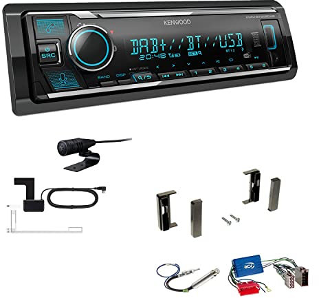 Kenwood KMM-BT508DAB 1-DIN Digital Media Receiver Autoradio DAB+ Bluetooth Amazon Alexa Einbauset kompatibel mit Audi TT 1998-2006 schwarz