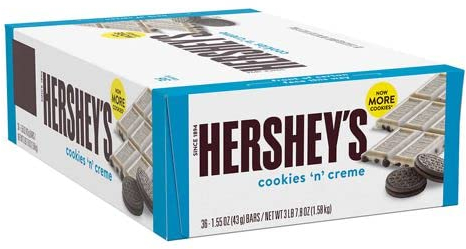 Hershey's Cookies'n Creme Schokoriegel, 36er Pack (36 x 43 g)