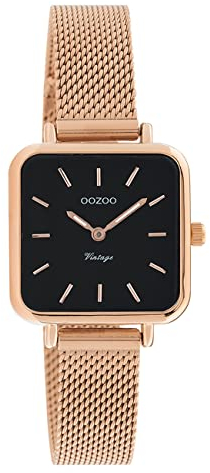 Oozoo Damen Armbanduhr Vintage Series C10972 Analog Metall Mesh rosé UOC10972 Analoguhr