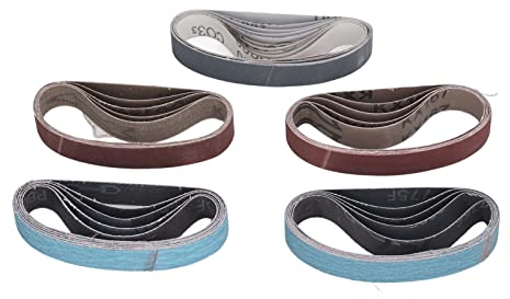 Nastri Abrasivi, 30PCS Nastri Abrasivi Assortimento di Nastri Abrasivi per Affilacoltelli Set di Nastri di Carta Vetrata 80 120 240 400 800 1000 Grit Assortimento di Nastri (1/2 pollice 12 pollici)