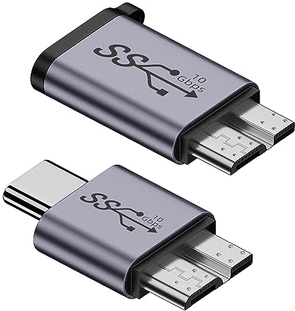 RULGOI USB C zu Micro USB B Stecker Adapter 2Pack,USB 3.1 OTG Adapter bis zu 10Gbit/s kompatibel mit Toshiba, Seagate, WD,Galaxy S5 Note 3,HDD usw