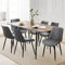 CLIPOP Essgruppen Esstisch Ausziehbar mit 6 Kunstleder Stühlen Set,120-160 cm Holztisch Küchentisch mit Gepolsterter Esszimmerstuhl Speisetisch Polsterstuhl für Esszimmer Küche(Walnuss+Grau)