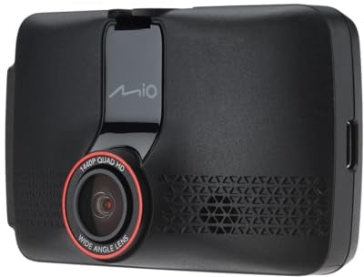 MiO MiVue 803 Dashcam Auto Kamera mit 2.5K QHD-Auflösung, 60bps & 5M Sensor für scharfe Bilder bis ins Detail I Echtzeit-Backup der Dash Cam Dank WLAN & OTA I Dashcam mit Speedcam-Alarm & GPS